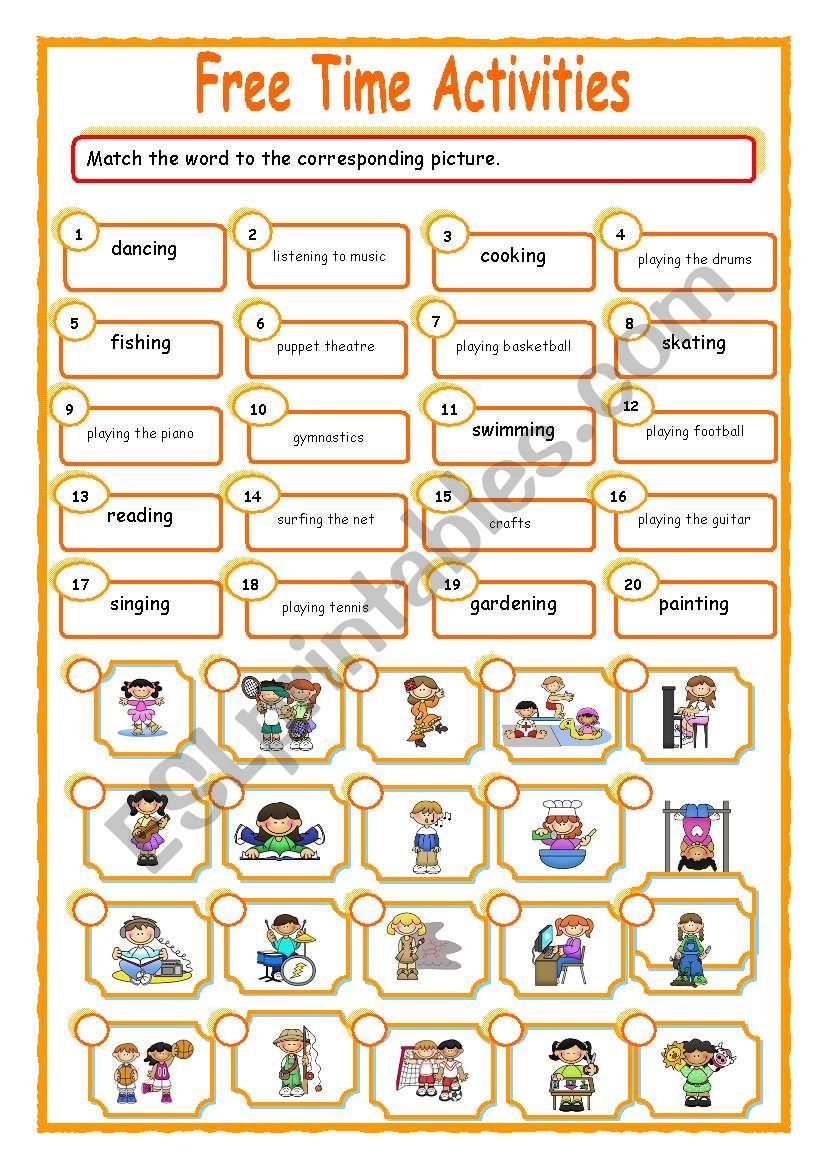 Free Time Activities worksheet