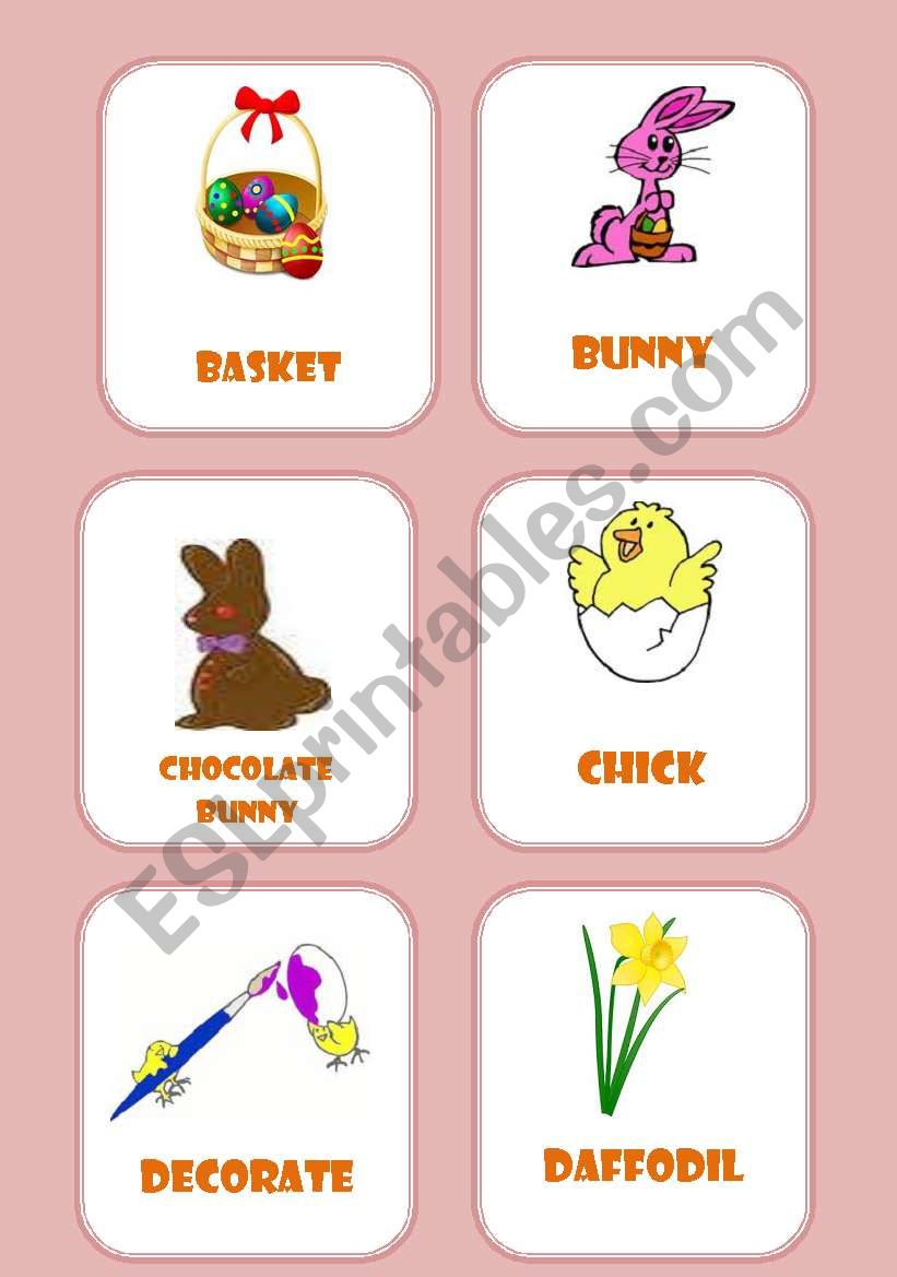 EASTER FLASHCARDS worksheet