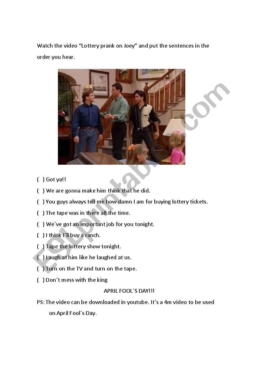 April Fools worksheet