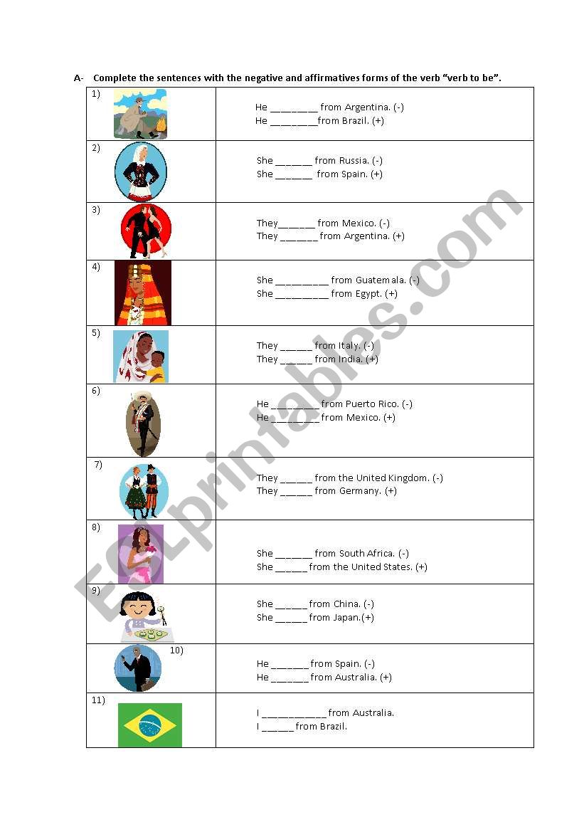 Where are they from? worksheet