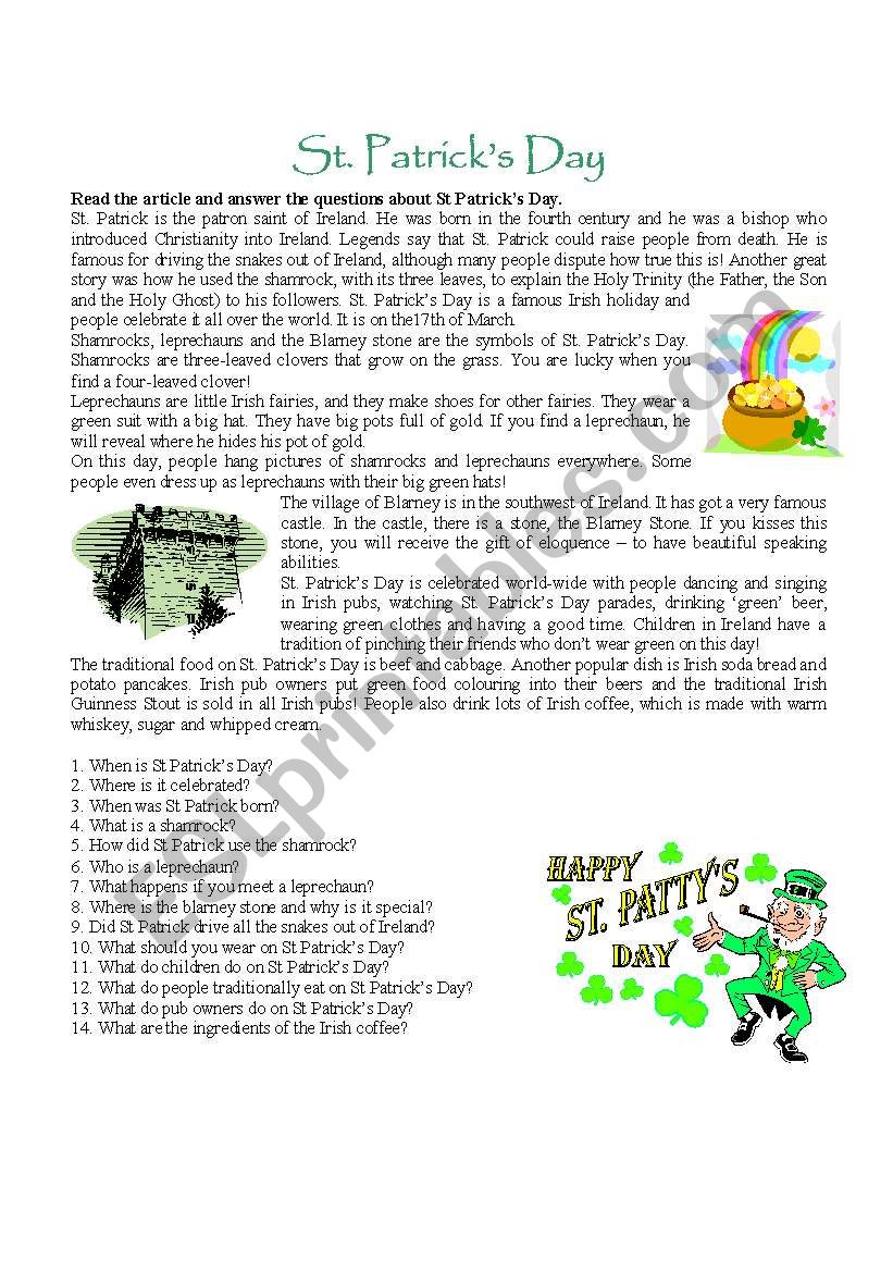 St. Patricks Day worksheet