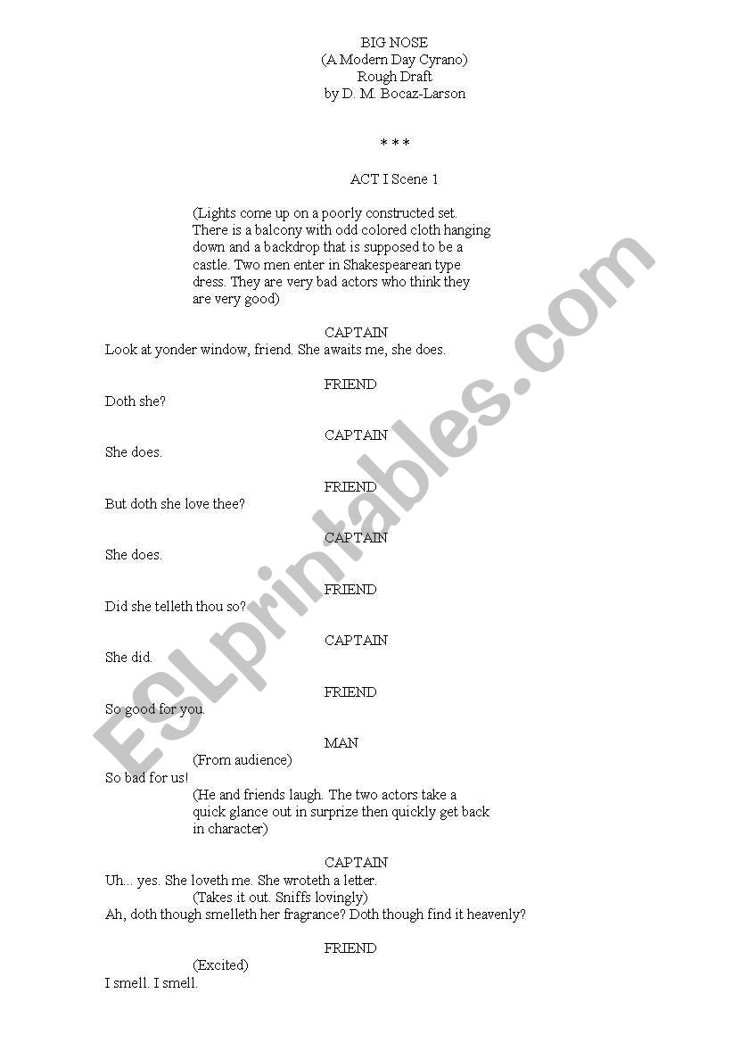 BIG NOSE worksheet