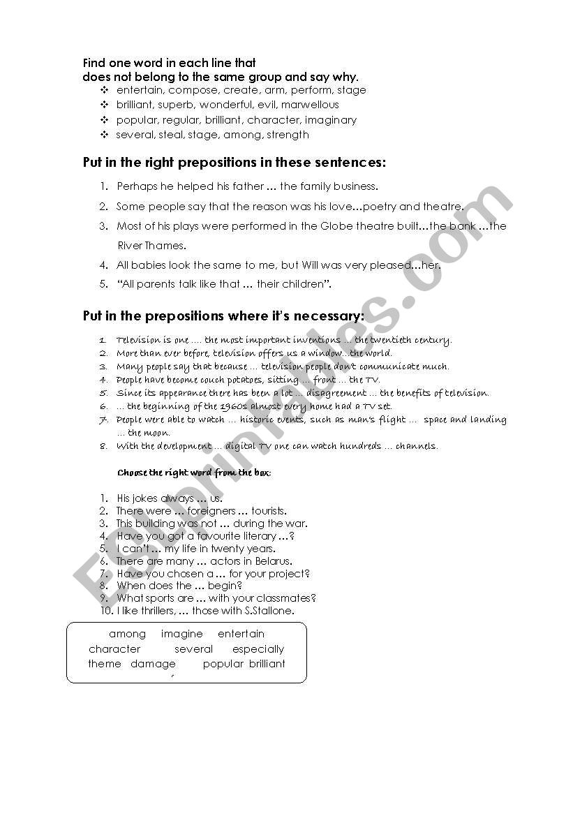 vocabulary worksheet