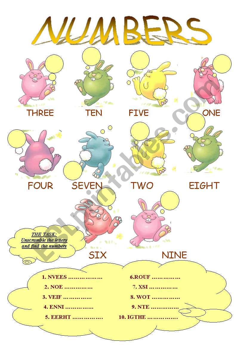 NUMBERS worksheet