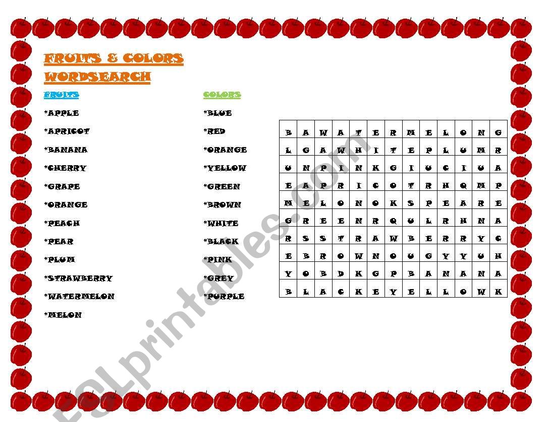 Fruits & Colors worksheet