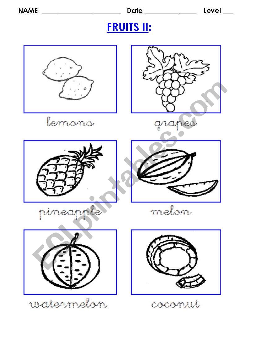Fruits II worksheet