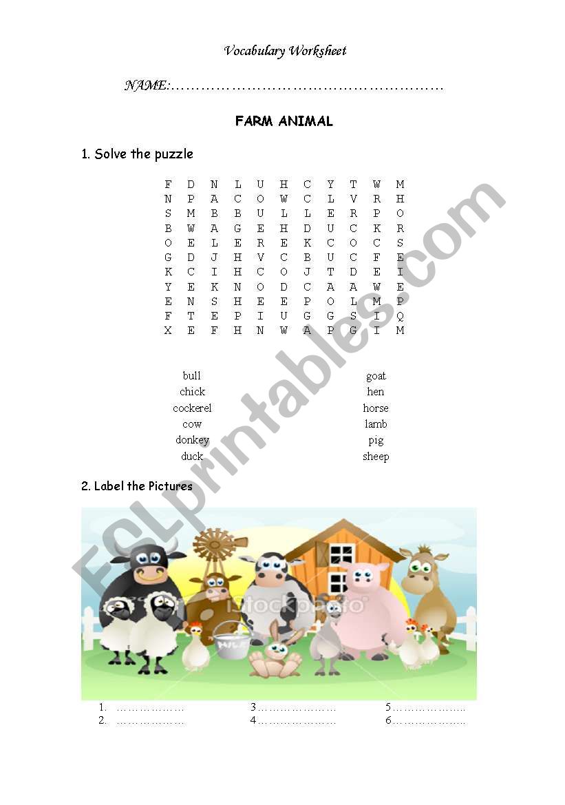 Farm Animals worksheet