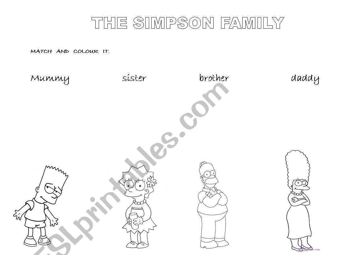 SIMPSON FAMILY worksheet