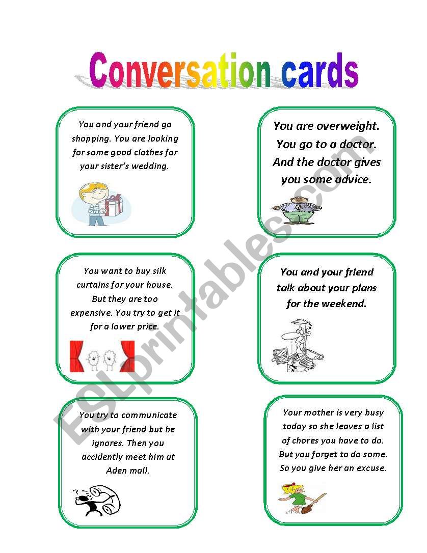 conversation cards worksheet