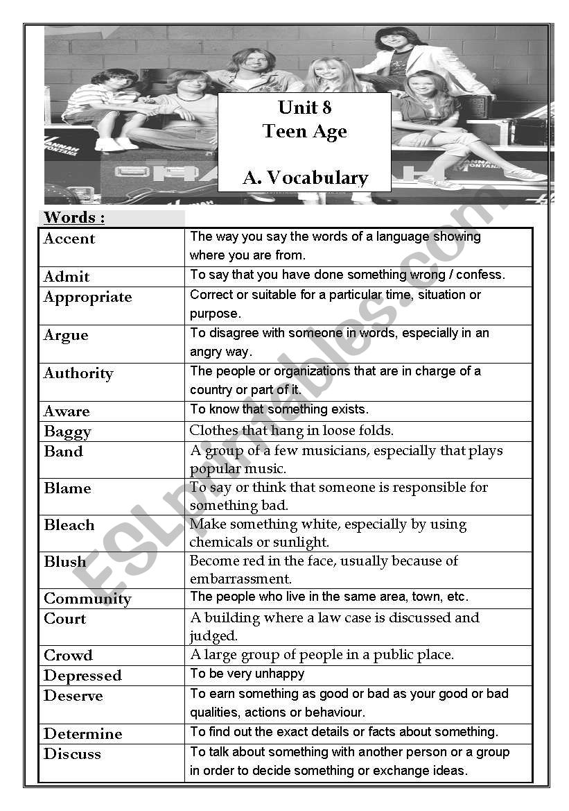 say yes 2- unit 8 worksheet