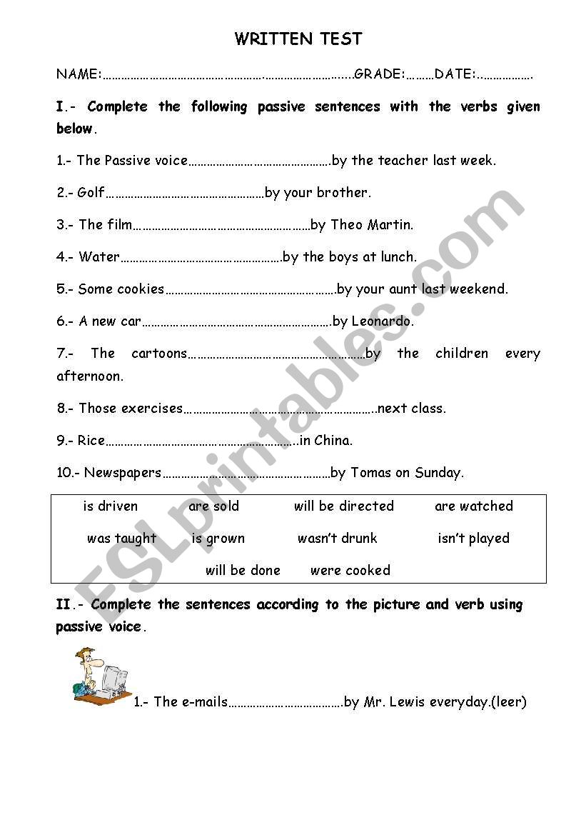 PASSIVE VOICE worksheet