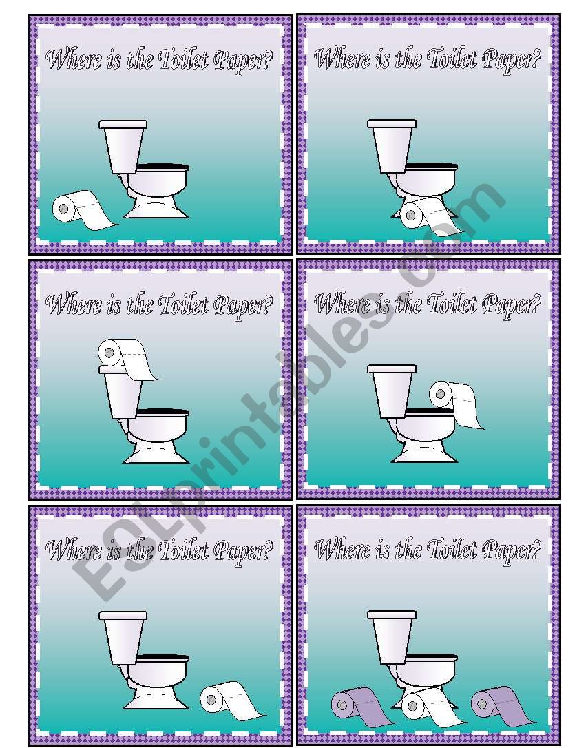 Where is the Toilet Paper Preposition Memory Cards Part 1 of 2 (with Lots More)