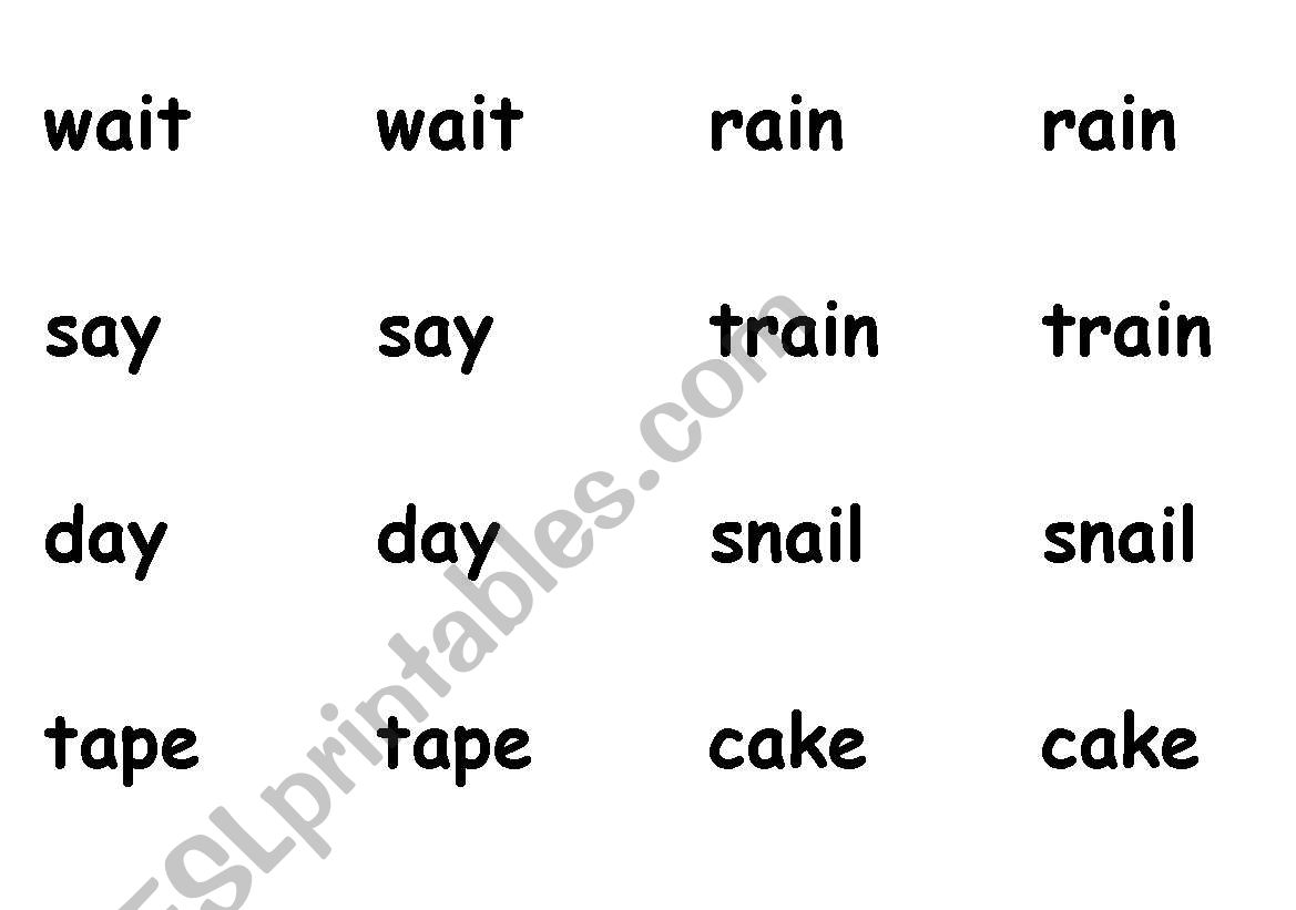 long vowels memory game to enforce sight reading, 4pages