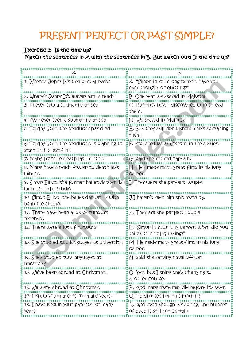 IS THE TIME UP? worksheet