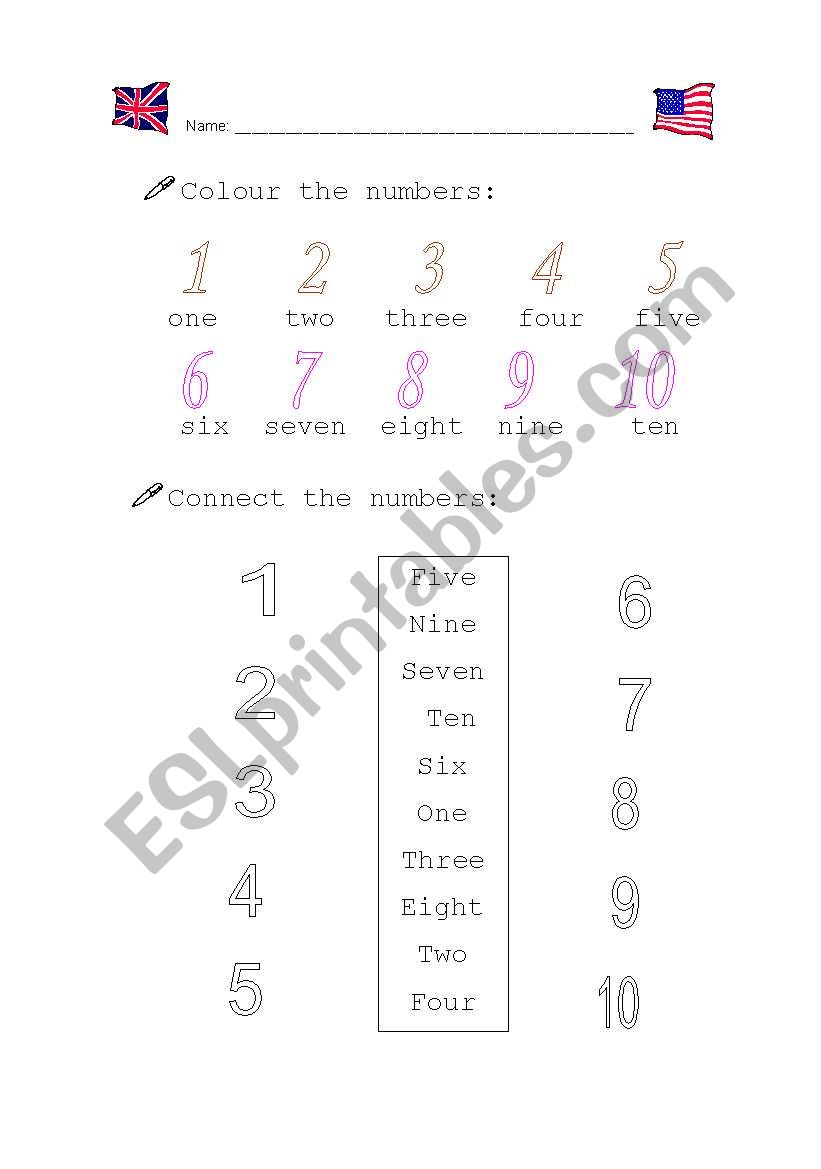 Numbers (1-10) worksheet