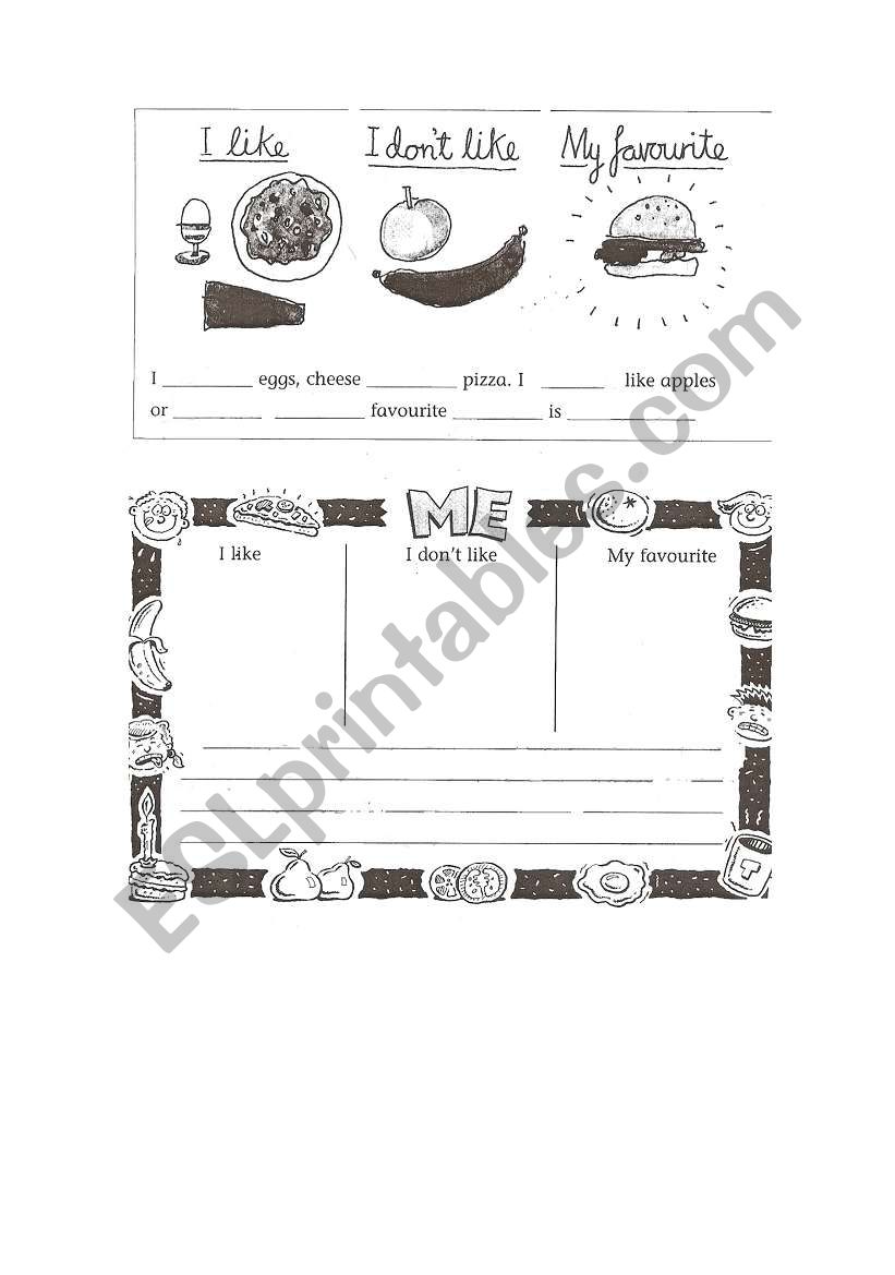 I like , I don´t like worksheet