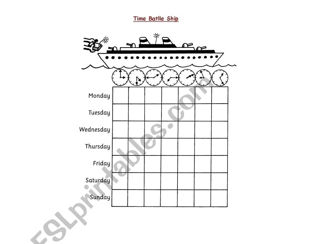 Time Battleship worksheet