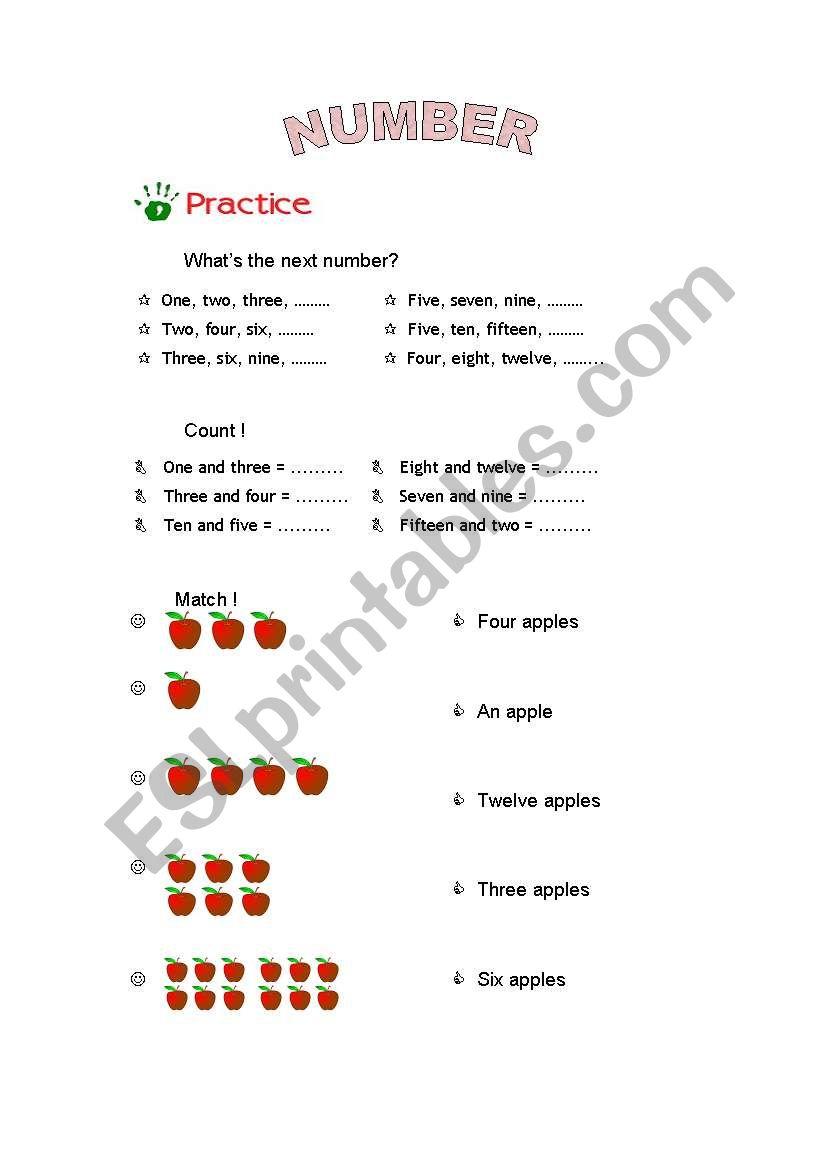 number worksheet