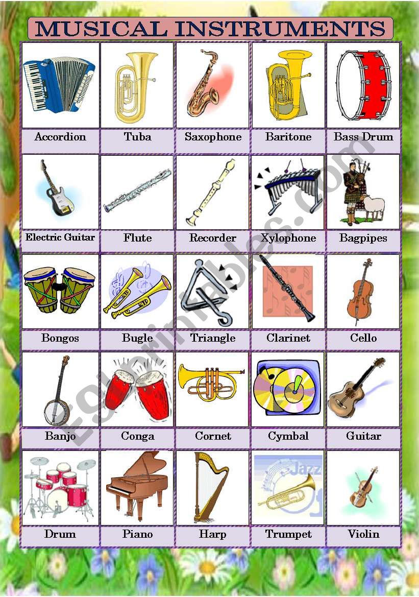 musical instruments - pictionary