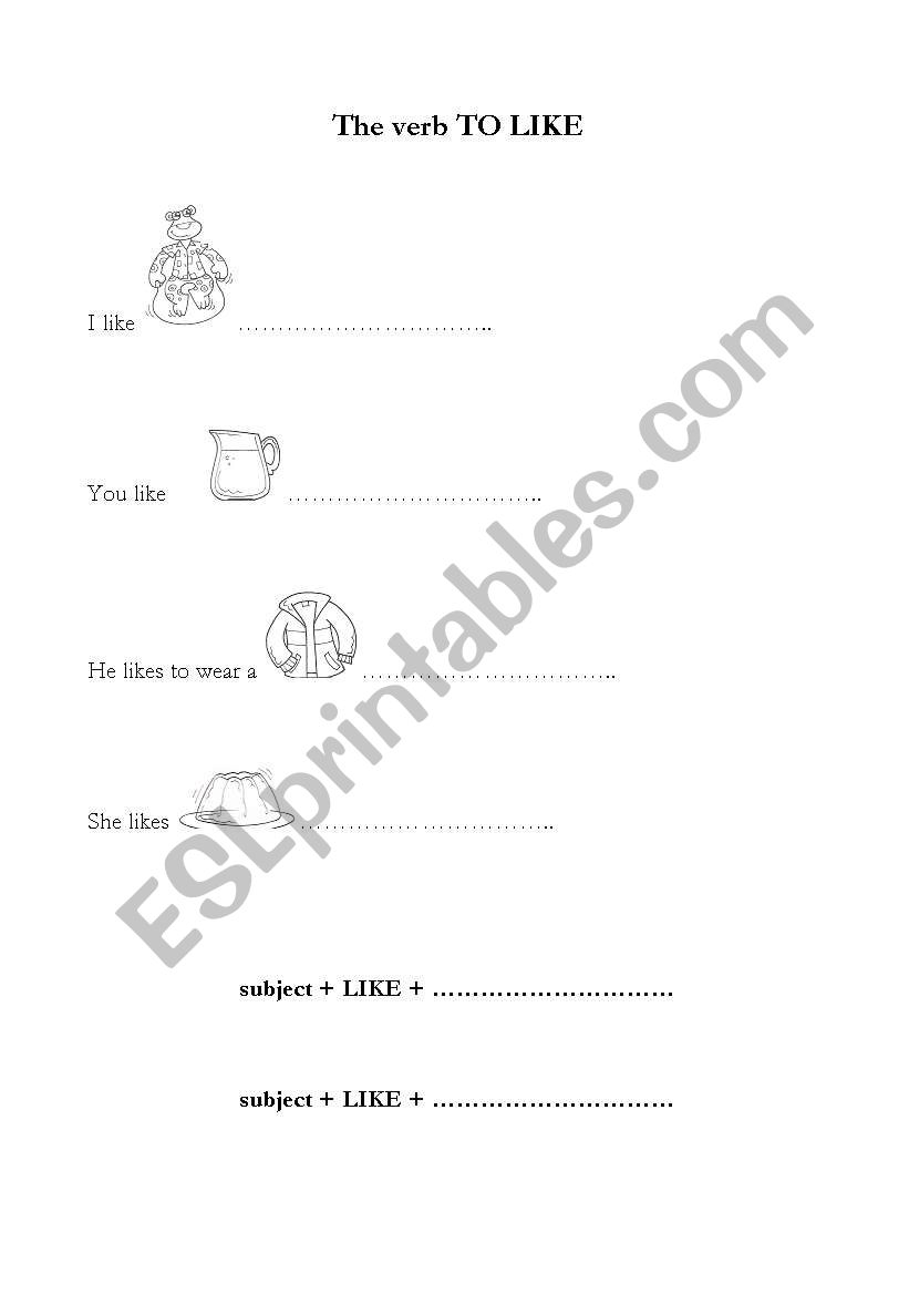 english-worksheets-the-verb-to-like