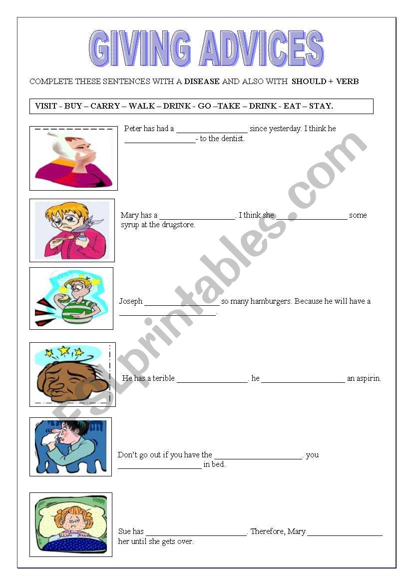 GIVING ADVICES worksheet
