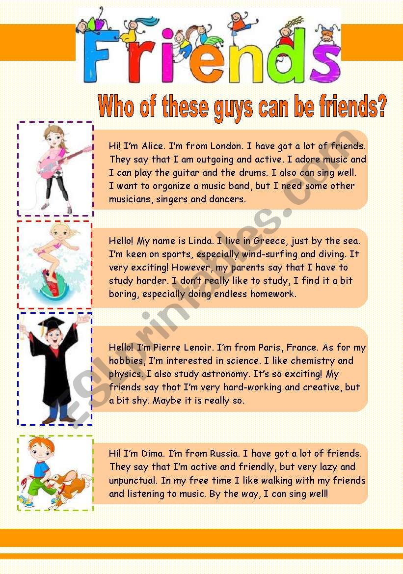 Friends! worksheet