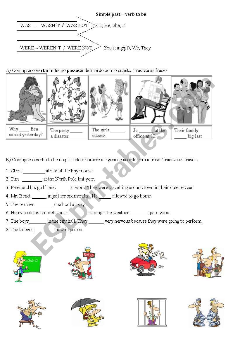 Verb TO BE - simple past worksheet