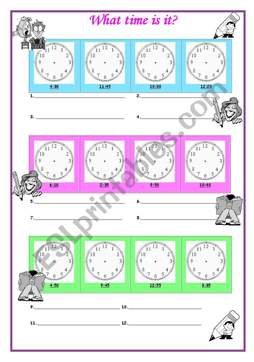 What time is it? worksheet