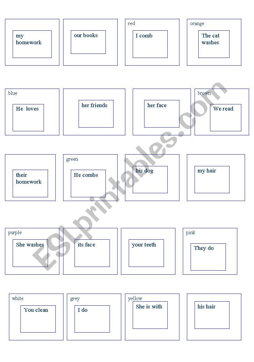 Colour and match worksheet