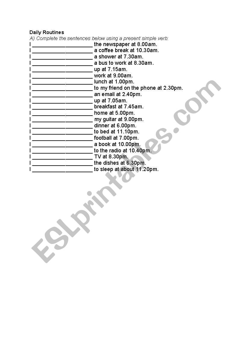 present simple tense worksheet