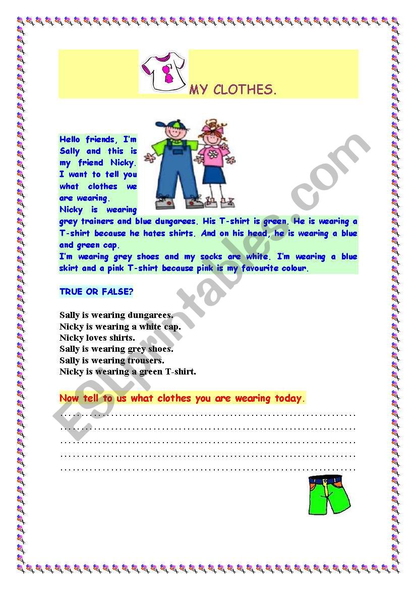 MY CLOTHES. worksheet