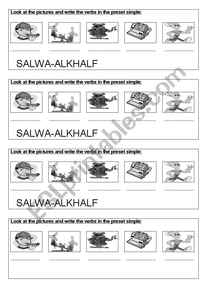 present verb revision worksheet