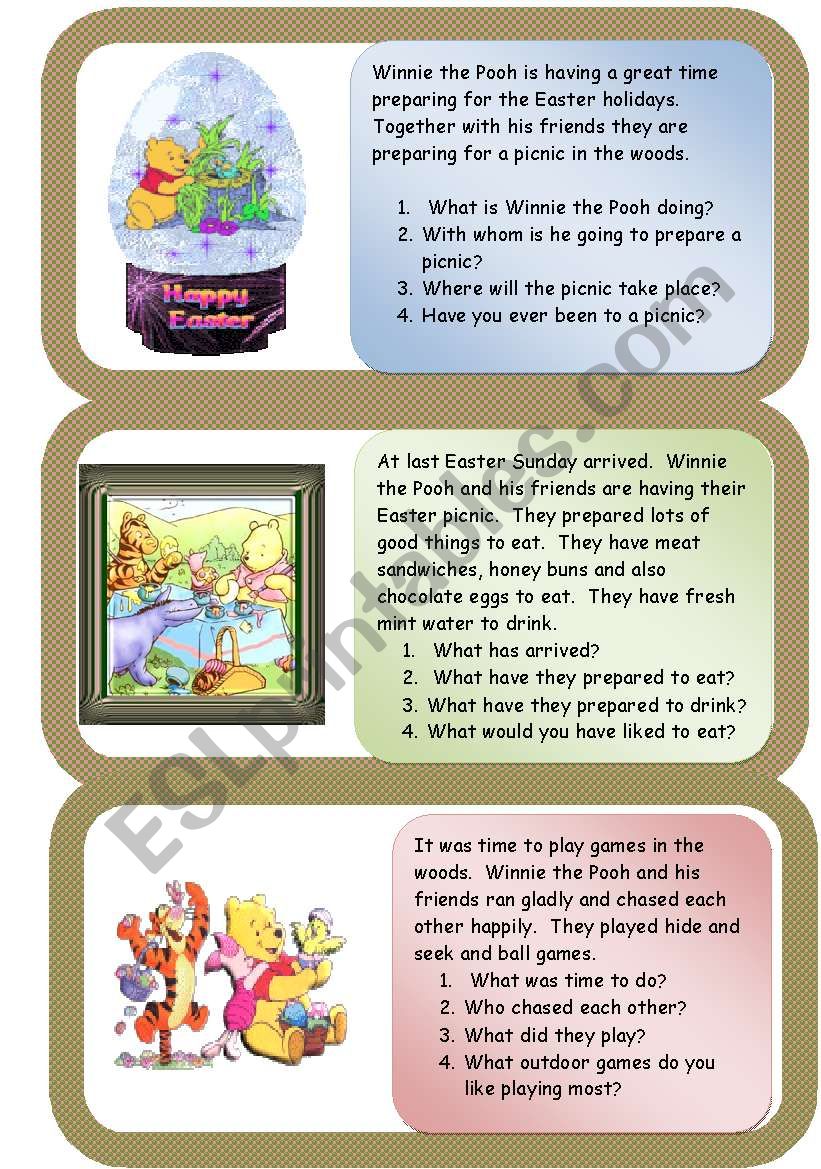 Winnie the Pooh Easter Mini comprehensions