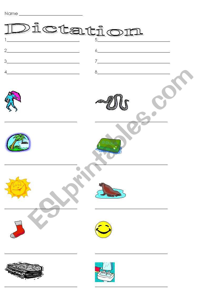 Dictation S worksheet