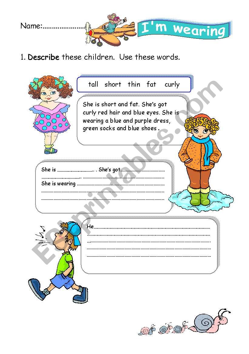 Describing people worksheet