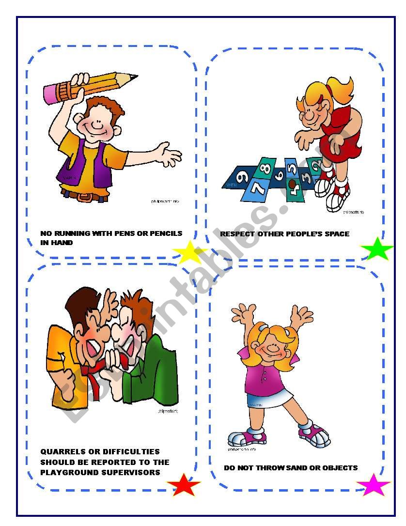 PLAYGROUND RULES worksheet