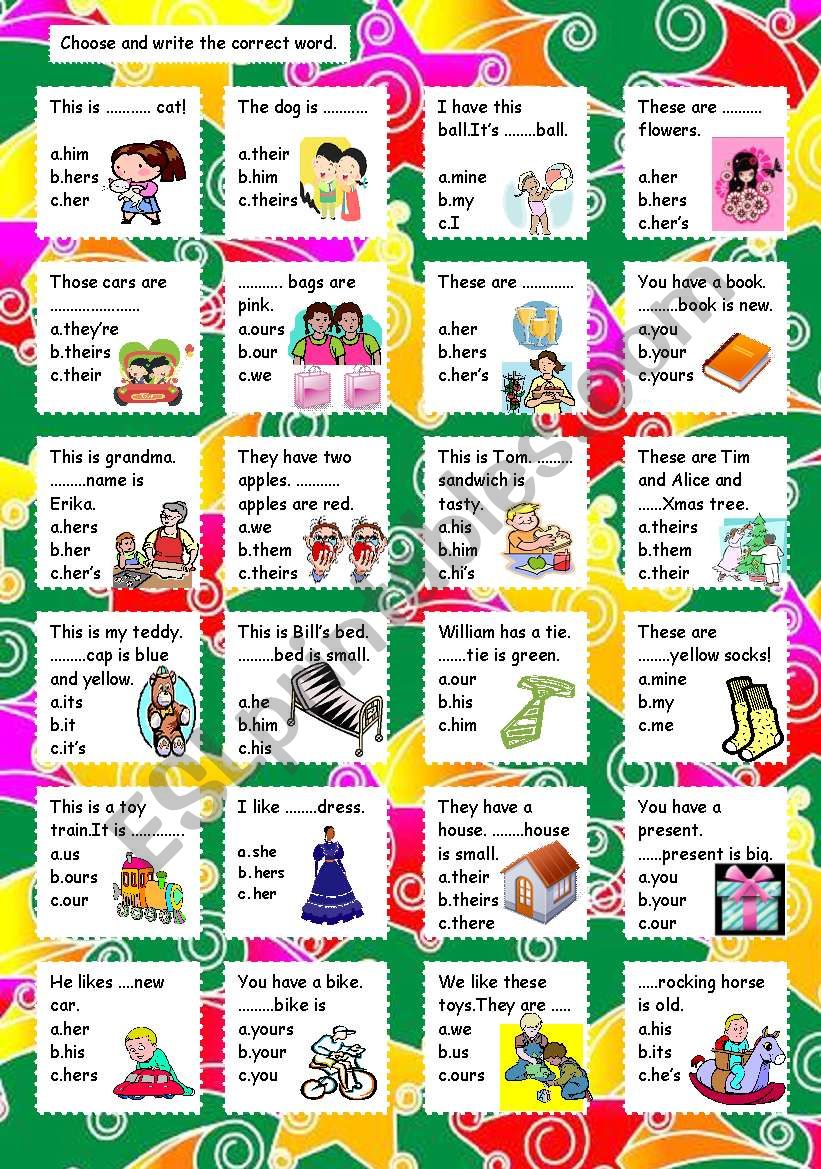 Possessive adjectives and possessive pronouns