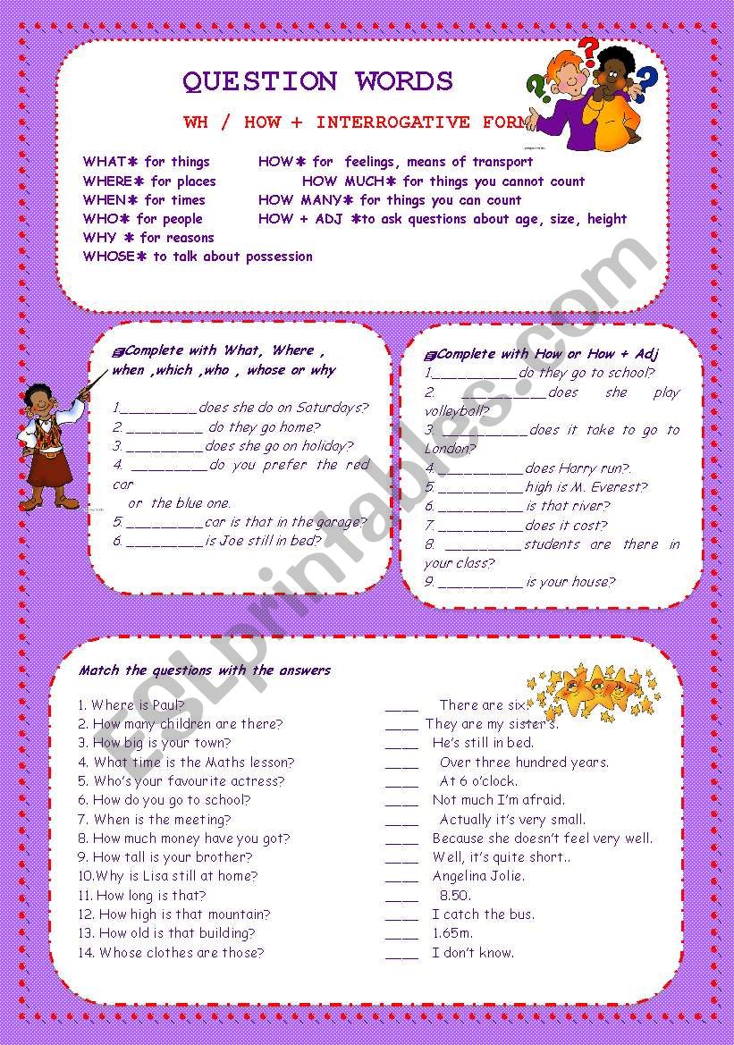 QUESTION WORDS  worksheet