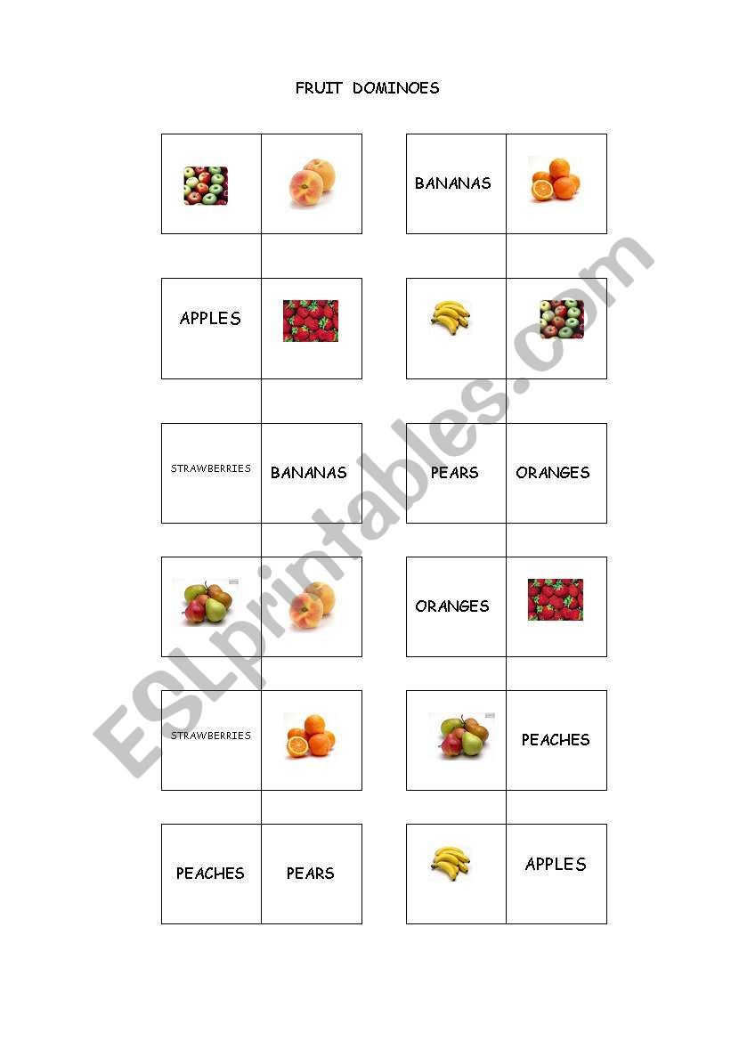 FRUIT DOMINOES worksheet