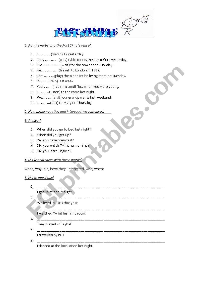 Past Simple worksheet