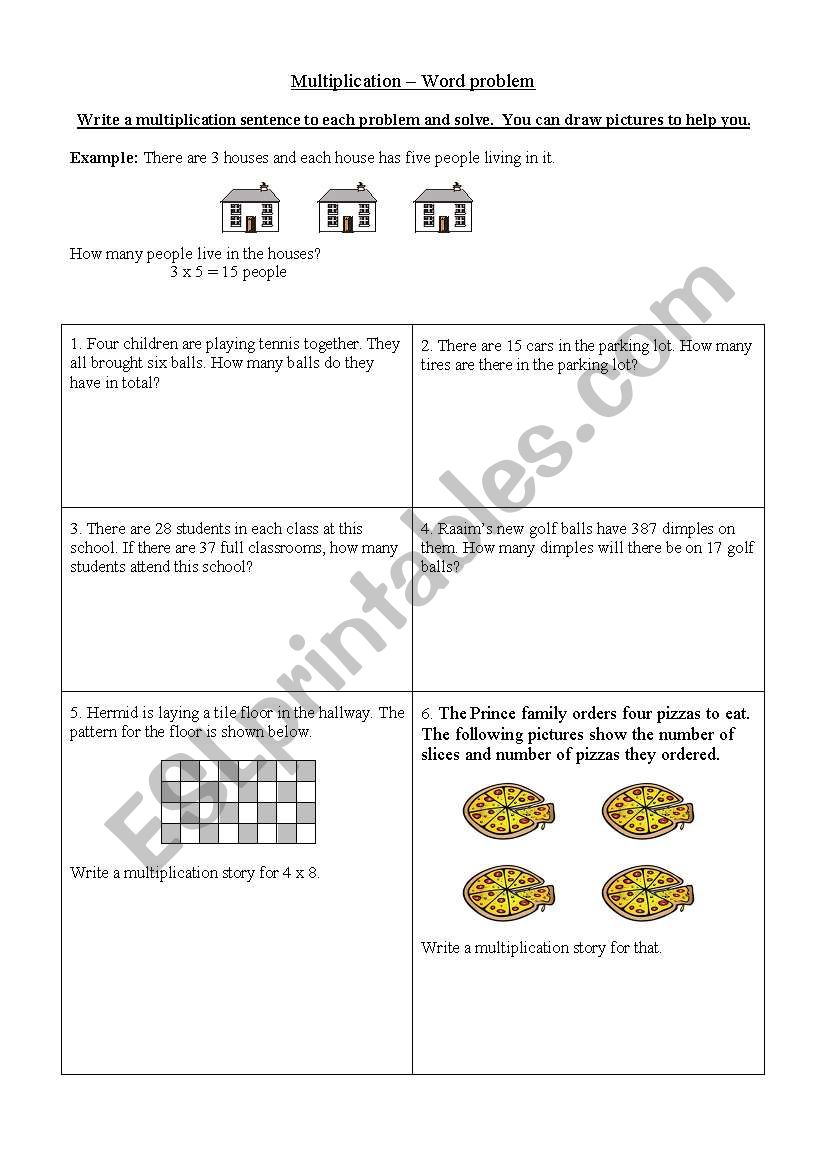 story problems on multiplication