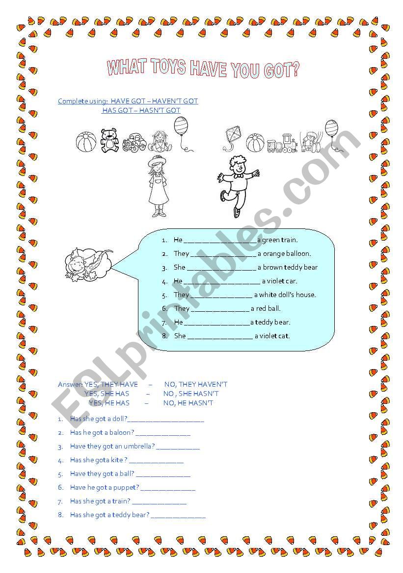 HAVE GOT - HAS GOT worksheet