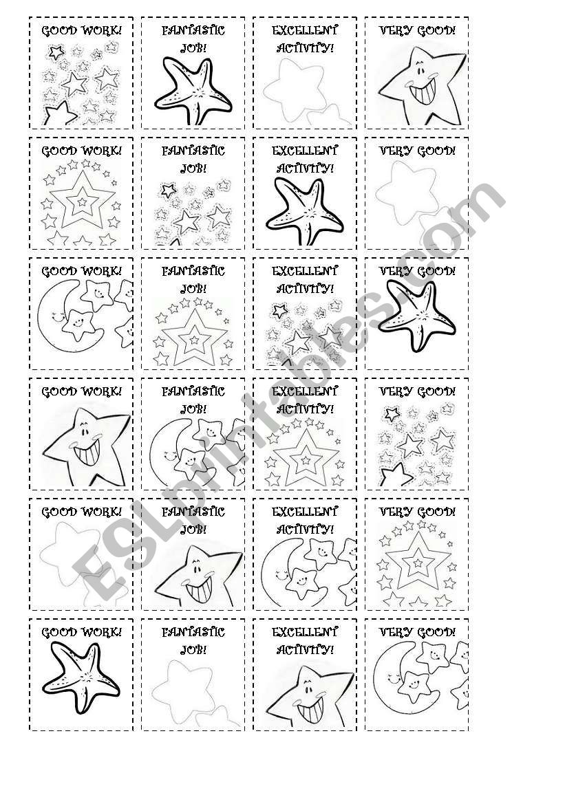 Star Stickers worksheet