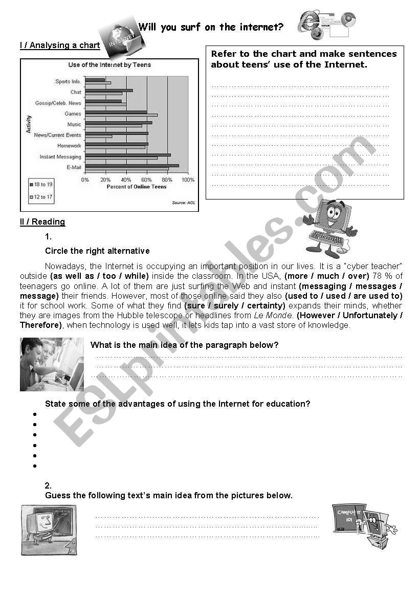 surf the internet worksheet