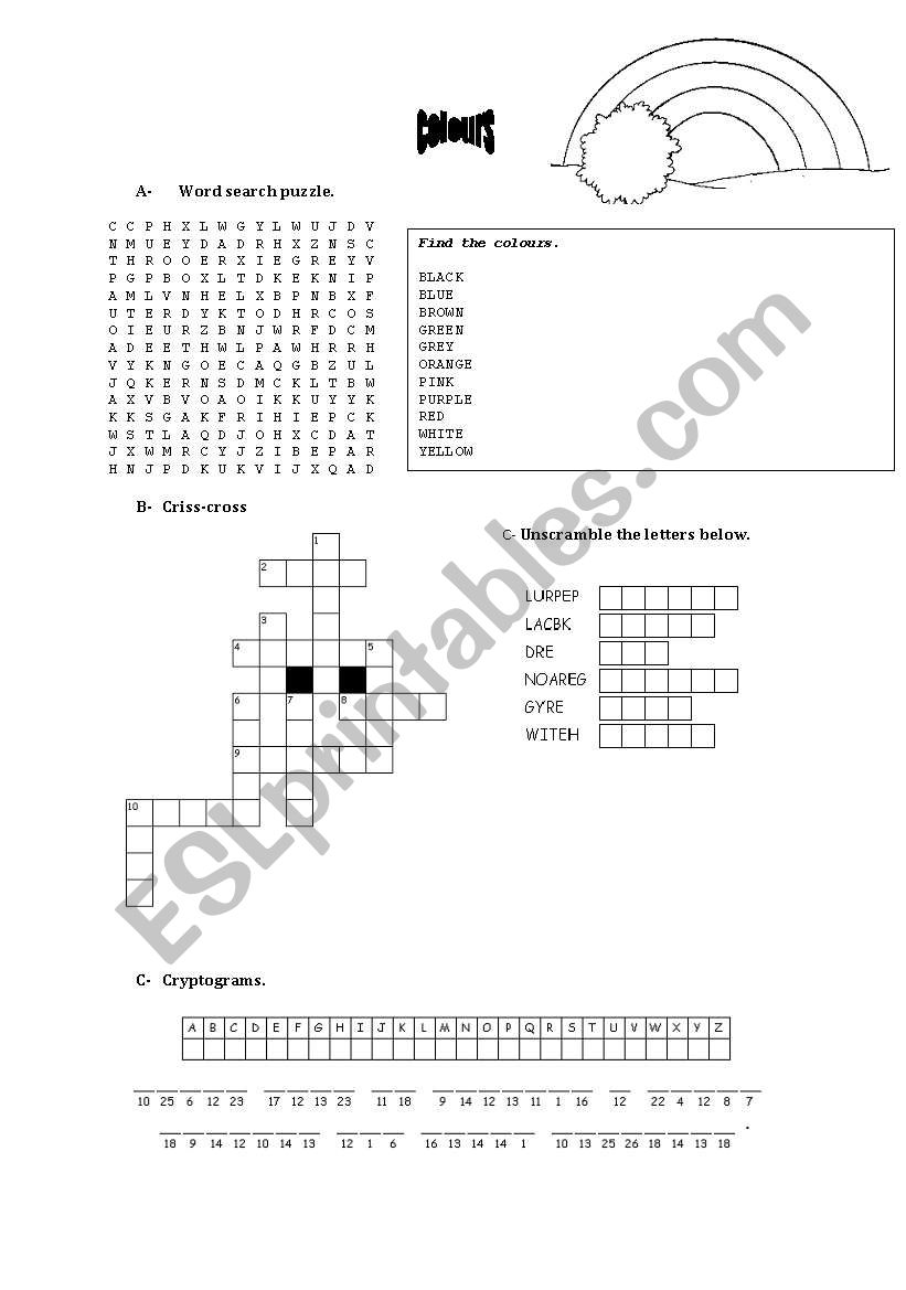 colours worksheet