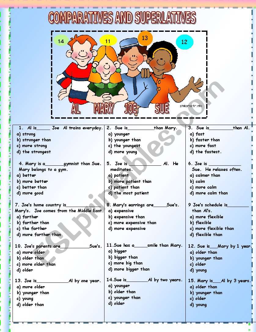 COMPARATIVES worksheet