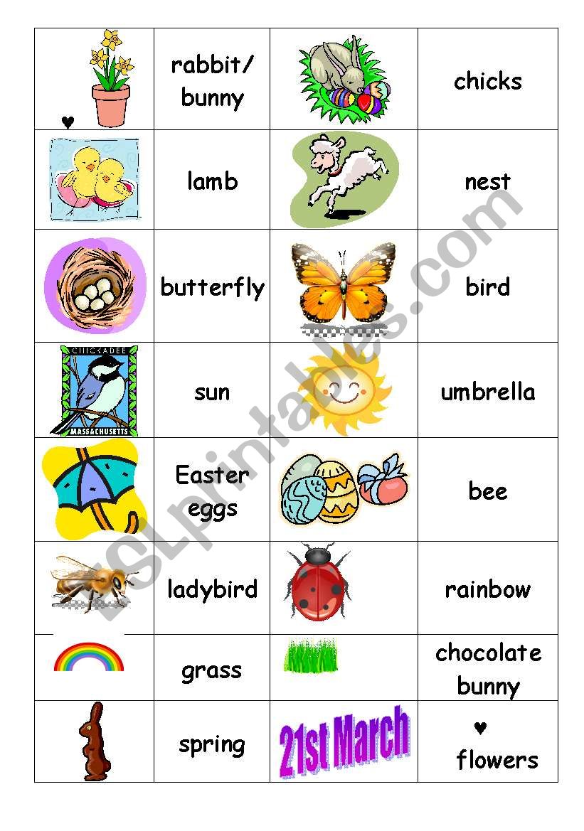 Spring Easter Dominoes worksheet