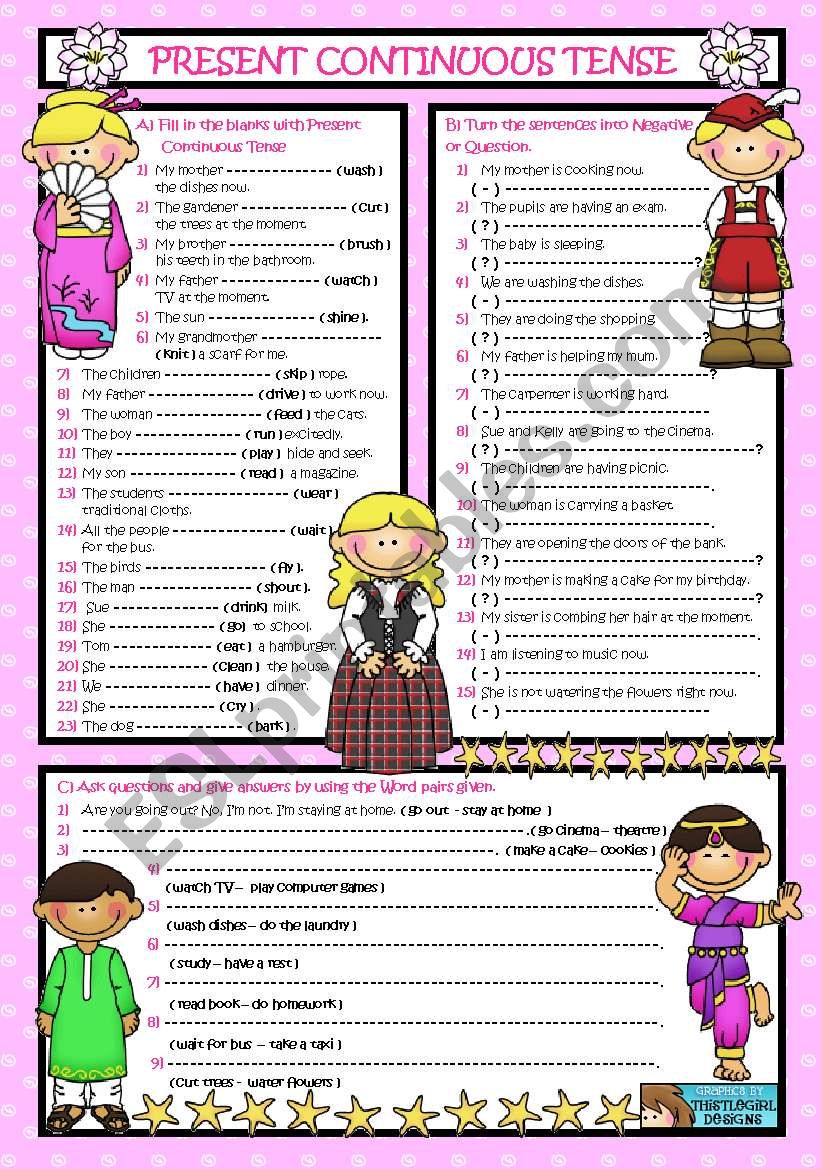 PRESENT CONTINUOUS TENSE worksheet