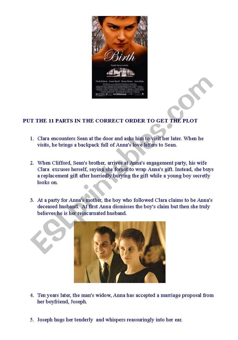 BIRTH, I AM SEAN worksheet
