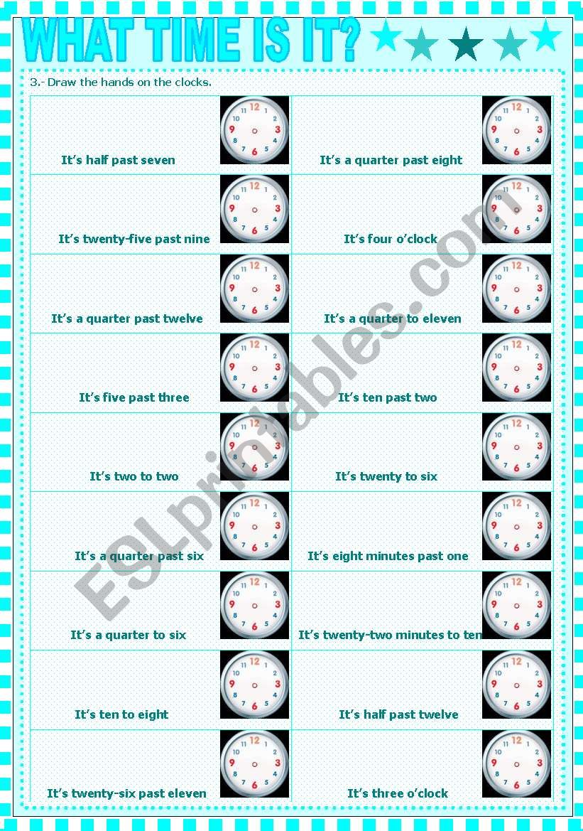 What time is it? Part 2 worksheet